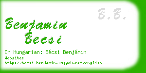 benjamin becsi business card